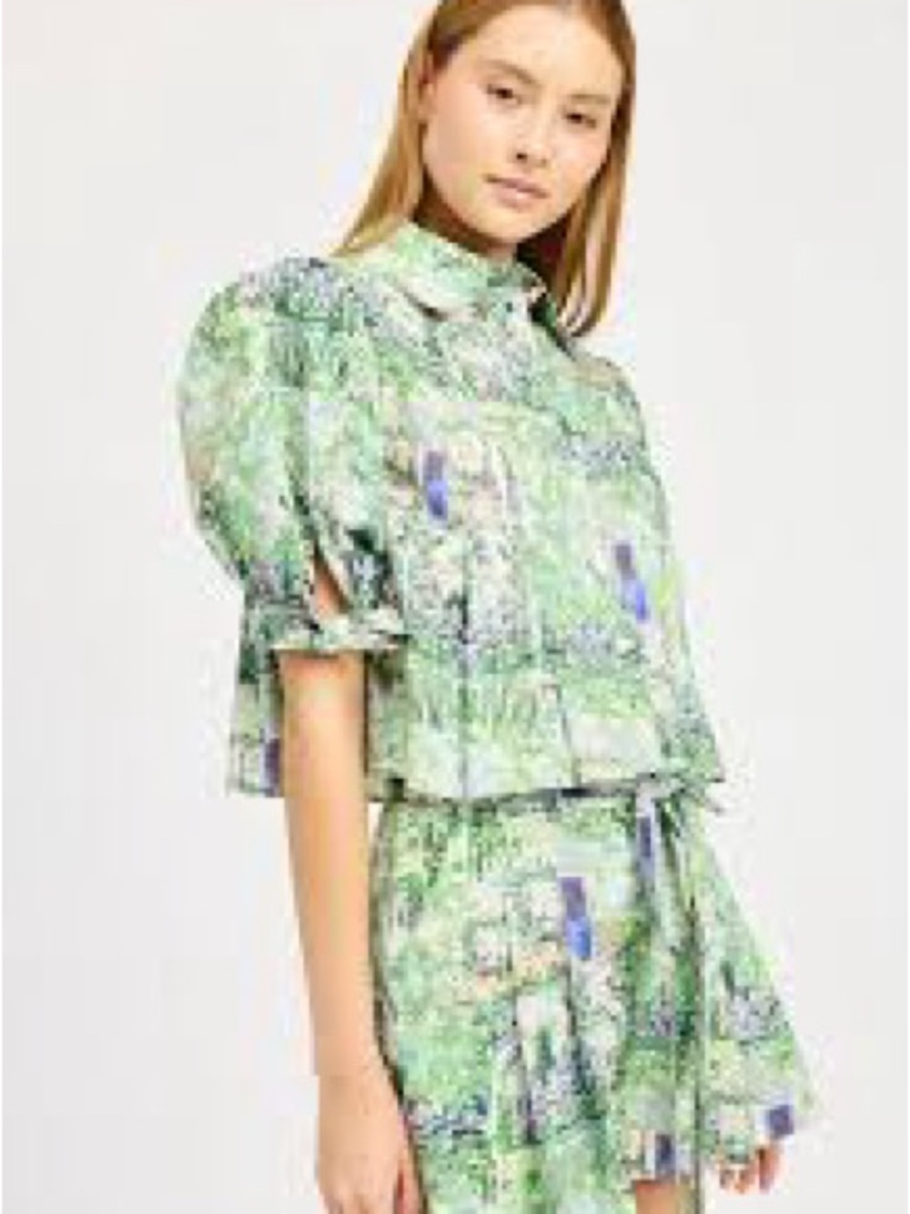 En Saison Green Floral Mini Dress Set - Picture 6 of 11